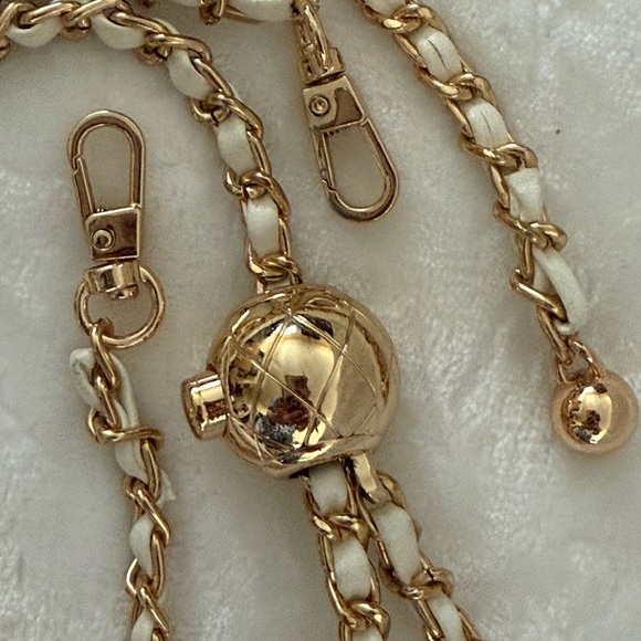 GoldTone Faux Leather Chain Adjustable Purse Strap Crossbody/Shoulder Chain-NEW - Picture 7 of 7